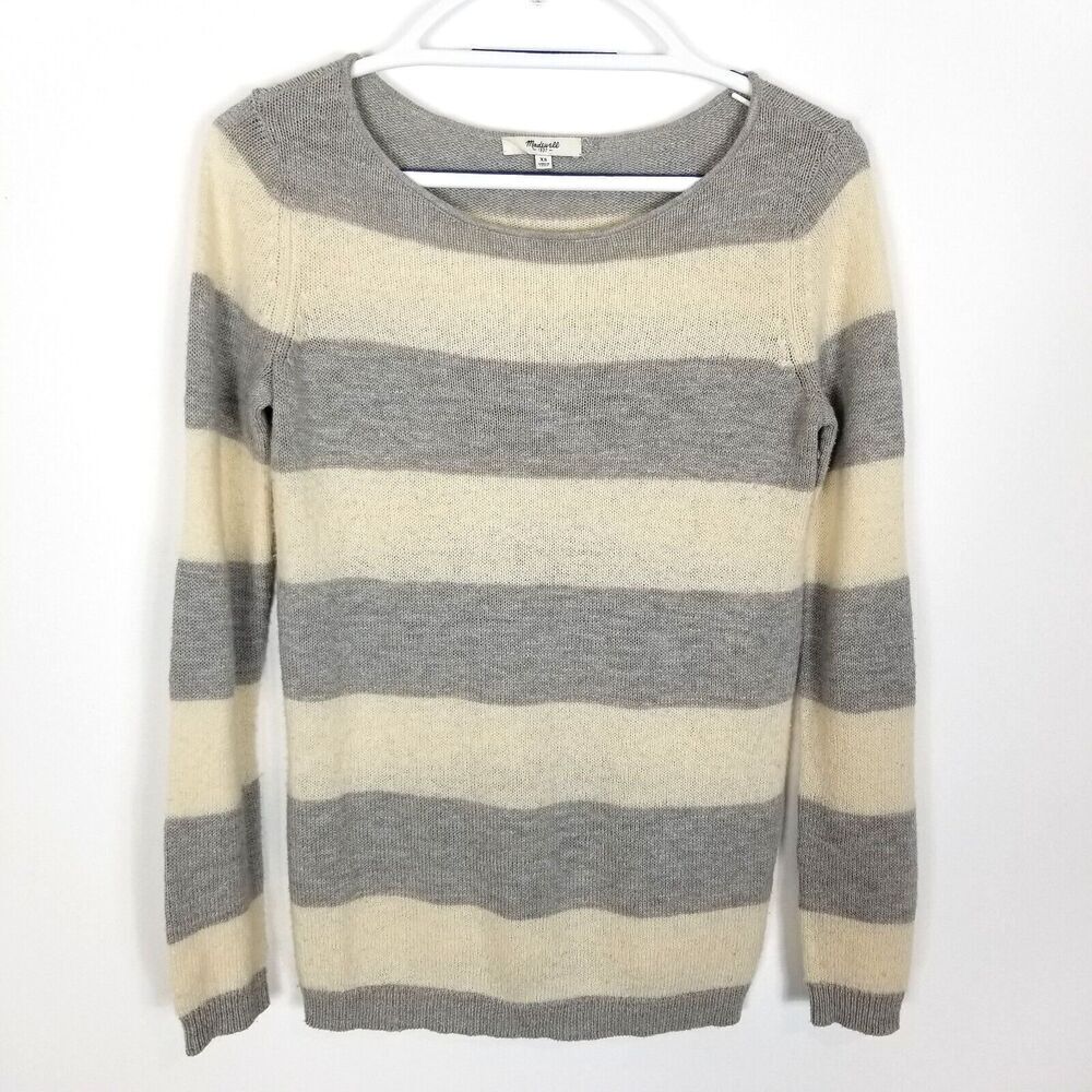 Madewell Women Stripe Wool‎ Blend Sweater Size XS Pullover Warm Cozy